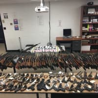 <p>Police received 185 guns during their annual buyback event.</p>