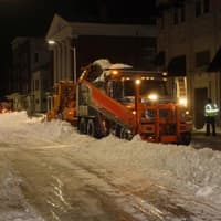 <p>Workers clear snow from the City of Poughkeepsie.</p>