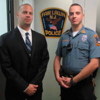 <p>New Fair Lawn Police Officers Thomas Spear, Justin DiGuglielmo</p>