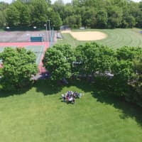 <p>A selfie of the STEM Club at Bergen Community College, taken by a drone.</p>