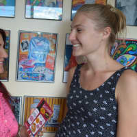 <p>Christine Zaccari, founder of the Drawing Room in Midland Park, with longtime student Katie Kerten of Hawthorne, a junior in college who works there in the summer.</p>