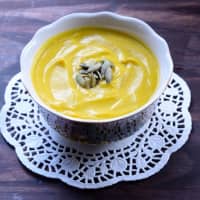 <p>Creamy Butternut Squash Soup with Pumpkin Seeds made by Tracee Yablon Brenner.</p>