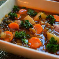 <p>Greek-Style Lentil Soup made by Tracee Yablon Brenner.</p>