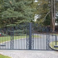 <p>The entry to Rosie O&#x27;Donnell&#x27;s Saddle River estate, which is largely not visible to the public.</p>