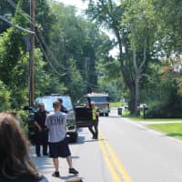<p>First responders at the scene of a rollover crash in Putnam County</p>