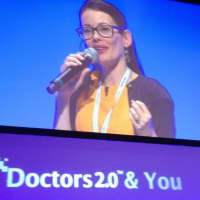 <p>Utitus speaks at a healthcare convention in France.</p>