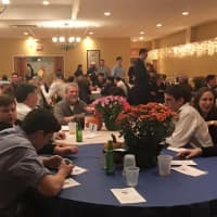 <p>Guests flock to the first St. Anne Hall of Fame dinner Friday, Oct. 23 in Fair Lawn. </p>