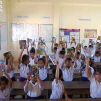 <p>School children in Cambodia</p>