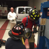 <p>The Mahwah Fire Department holds a training session with the new forcible entry door.</p>