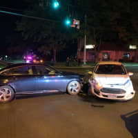 <p>Two were hospitalized after crashing in a busy Ramapo intersection.</p>