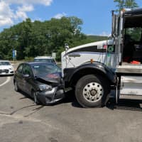 <p>A driver was hospitalized after being struck by a truck in Hillburn.</p>