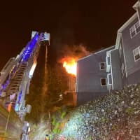 <p>Fire crews battled a two-alarm blaze at The View on Nob Hill in Elmsford overnight.</p>