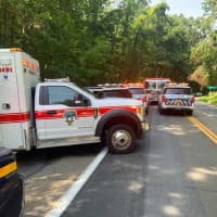 <p>Multiple agencies responded after a car was totaled after crashing near a Northern Westchester reservoir.</p>