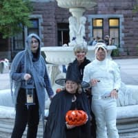 <p>Attendees dress up for the Headless Horseman and scary story event at Lambert Castle. </p>
