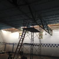 <p>Steel and roof work is nearing completion at the New Rochelle YMCA pool.</p>