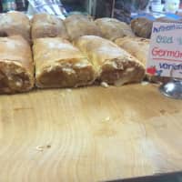 <p>The old fashioned apple strudel is available all year. Different varieties are added in the summer and fall, like Peaches and cream, blueberry cheese and apple cranberry.</p>