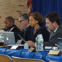 <p>New Rochelle school officials - here at a previous Board of Education meeting - discussing the capital bonds project, which was approved on last month.</p>