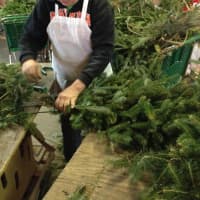 <p>A DePiero Country Farms employee works at the Montvale farm up until the last minute.</p>