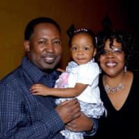 <p>Former Teaneck Mayor Lizette Parker, 44, with her husband, Anthony Parker, and their daughter, Alyssa.</p>