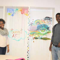 <p>Art students from Summit Academy are designing the school cafeteria.</p>