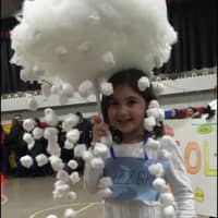<p>Layla Hicock as a blizzard in Emerson schools&#x27; vocabulary parade Friday.</p>