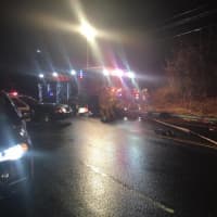 <p>Emergency workers from several Trumbull area departments responded to the two-car crash Wednesday night in Trumbull.</p>