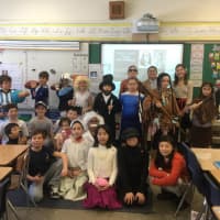 <p>Eastchester elementary school students dressed as historical figures.</p>