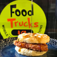 <p>A chicken waffle slider from Food Trucks &amp; Company</p>