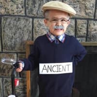 <p>Giovanni Solimando dresses as &quot;ancient&quot; for Emerson schools&#x27; vocabulary parade Friday.</p>