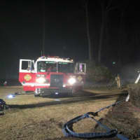 <p>Smoke machines were used to create a realistic scenario at an acquired house used for training by Allendale firefighters.</p>
