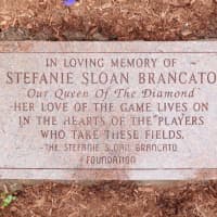 <p>A flag pole was dedicated to former coach Stefanie Brancato/</p>