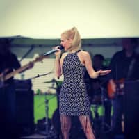 <p>Singer-songwriter Madeline Smith, 19, belting out tunes in Wilton, CT. She comes to Rutherford with her band on Thursday, July 21.</p>