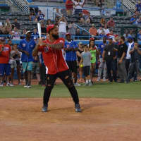 <p>New York Giants star wide receiver Odell Beckham Jr. during the home run derby as part of Brad Wing&#x27;s Celebrity Softball Game at Dutchess Stadium.</p>