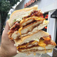 <p>Crispy cheddar bacon is one of Denaro&#x27;s signature sandwiches.</p>