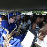 <p>The Eastchester High School band serenaded a capacity crowd on the high school campus during the commencement ceremony.</p>