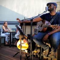 <p>Live music on the rooftop deck of Winston Restaurant in Mount Kisco.</p>