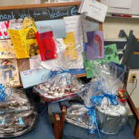<p>Cards and baked goods were delivered to the Westwood Police Department.</p>