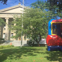 <p>A bounce house in front of City Hall and Police Headquarters was one of many attractions for residents of all ages at National Night Out.</p>