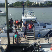 <p>The New Rochelle Police Department Harbor Unit gave boat tours during National Night Out.</p>