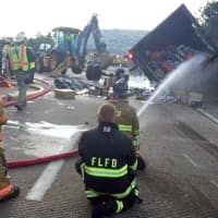 <p>Firefighters from various companies responded.</p>