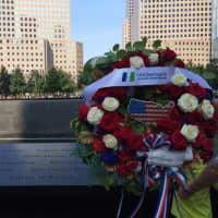 <p>HUMC&#x27;s wreath at the Freedom Tower.</p>