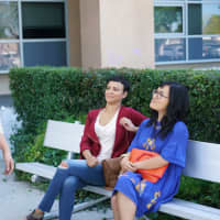 <p>Left to right: Katy Mixon, Carly Hughes and Ali Wong in ABC&#x27;s new show, &quot;American Housewife,&quot; set in Westport.</p>