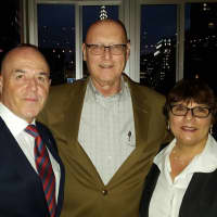 <p>Calissi with his wife, FDU Associate Dean Deborah Fredericks, and Bernard Kerik.</p>
