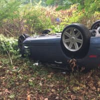 <p>The Weston Volunteer Fire Department extricated the driver from this one-car rollover crash Saturday morning.</p>