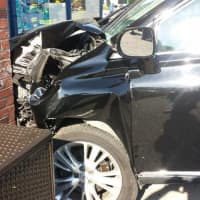 <p>A car in Croton crashed into the side of a building Tuesday.</p>
