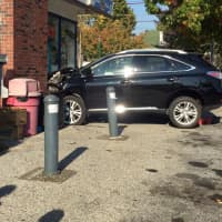 <p>A car crashed into the side of a building in Croton.</p>