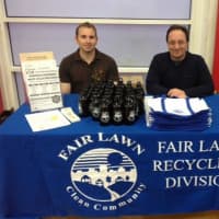 <p>Josh Keller and Ron Lotterman representing the Fair Lawn Recycling Division at the fourth annual Green Fair.</p>