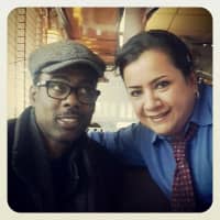 <p>Chris Rock and a member of the Tenafly Classic Diner wait staff in 2014.</p>