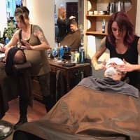 <p>The shave-off gets under way at Stag House.</p>