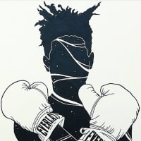<p>This illustration of Jean-Michel Basquiat is part of the collaborative show with John Grayson.</p>